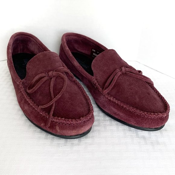 Minnetonka Shoes - Minnetonka Kelsea moccasins Women’s 10 Bordeaux Burgundy Suede Upper Grip Sole